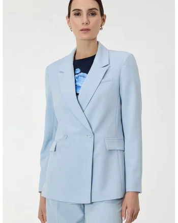 Sacou cu doua randuri de nasturi, Albastru pastel