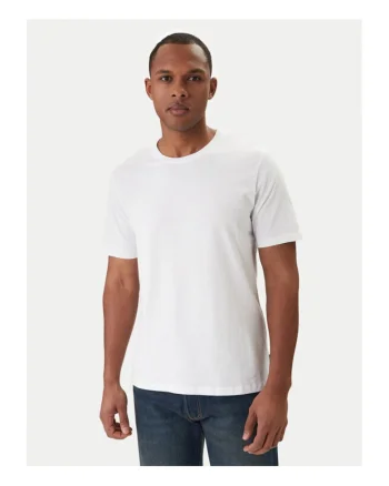 Tricou barbati Jack Jones, 12156101, Bumbac organic, 3XL INTL, Alb