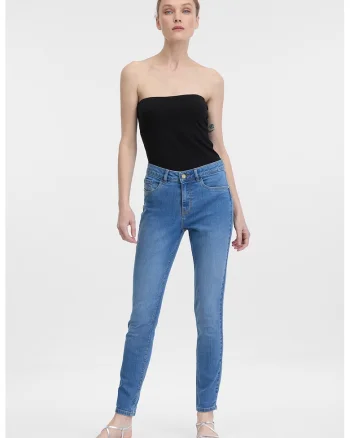 Blugi crop skinny, Albastru