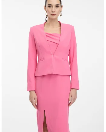 Sacou cu buzunare cu refilet, Fucsia