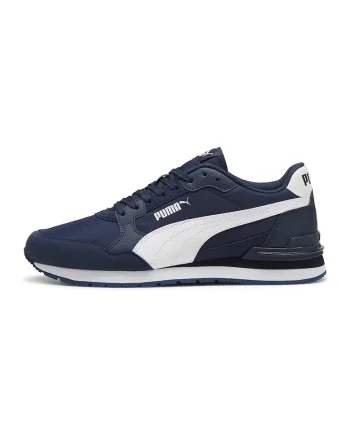 Pantofi sport ST Runner v4 NL din material textil cu insertii de piele ecologica, Albastru inchis/Alb optic