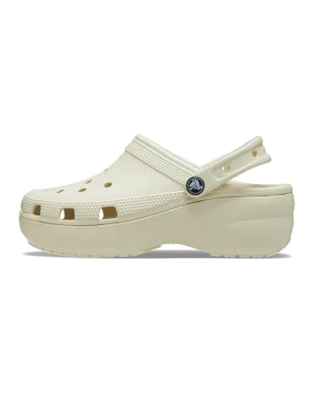 Saboti slingback cu model perforat si talpa flatform, Maro nisip