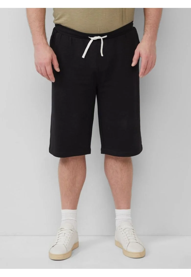 Big Sizes Pantaloni scurti barbati big sizes, Detroit, cu talie medie si croiala Regular Fit, Negru