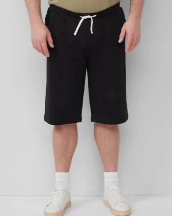 Big Sizes Pantaloni scurti barbati big sizes, Detroit, cu talie medie si croiala Regular Fit, Negru