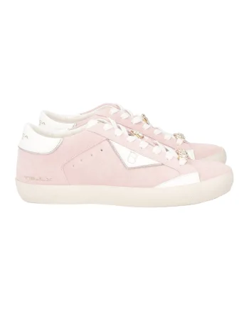 Pantofi sport din piele lacuita, Auriu/Roz pastel/Alb murdar