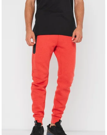 Pantaloni de trening cu buzunare cu fermoar, Rosu melage