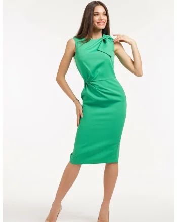 Rochie creion fara maneci, Verde