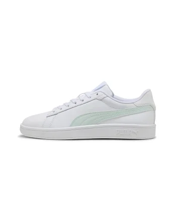 Pantofi sport Smash 3.0 de piele ecologica si piele, Alb/Verde pal