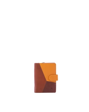 Portofel cu aplicatie patchwork, Maro