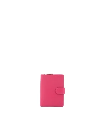 Portofel dreptunghiular din piele ecologica cu model uni, Fucsia