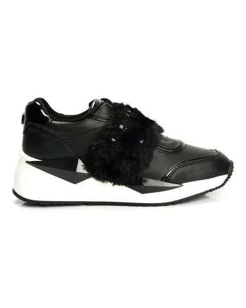 Pantofi sport wedge cu velcro pufos,