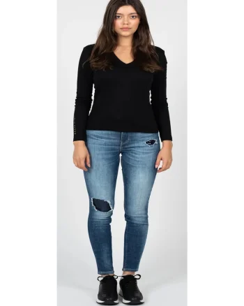 Blugi Skinny cu aspect deteriorat,