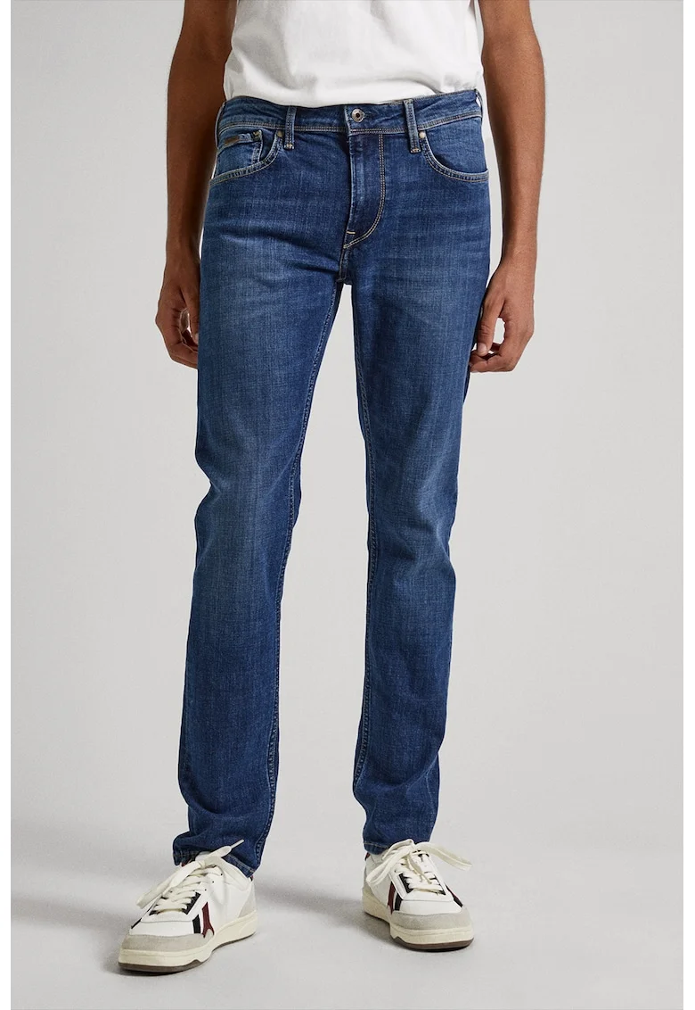Blugi skinny cu talie medie Finsbury, Albastru inchis