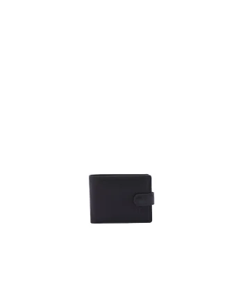 Portofel de piele cu capsa, Negru