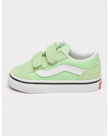 Pantofi sport Old Skool cu garnituri de piele intoarsa si velcro, Verde pal