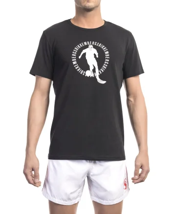 Tricou cu imprimeu si decolteu la baza gatului