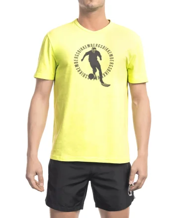 Tricou cu imprimeu si decolteu la baza gatului