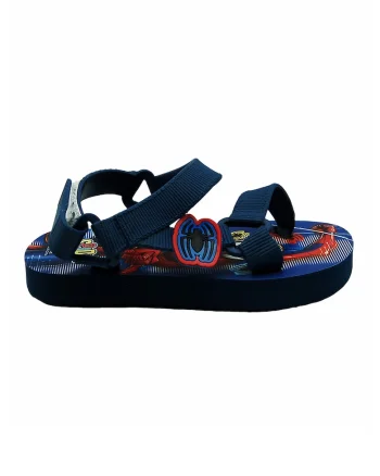 Sandale cu velcro si Spiderman, Rosu/Albastru