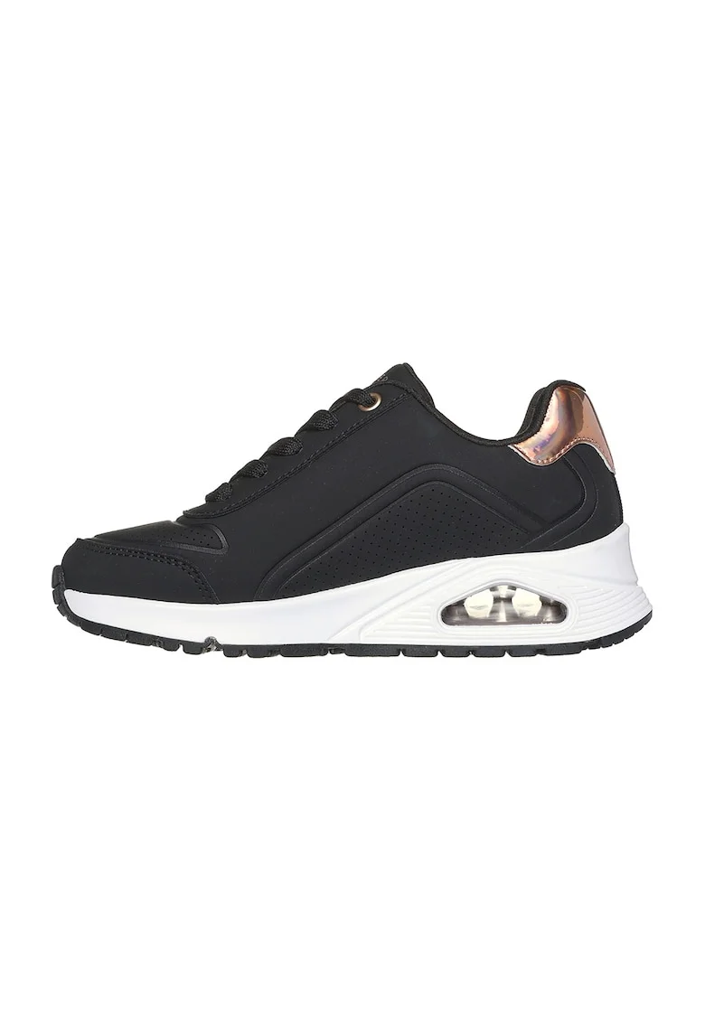 Pantofi sport de piele ecologica cu fermoar Uno Gen1, Negru