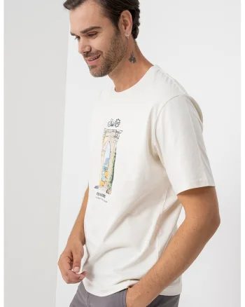 Tricou cu imprimeu grafic, Galben pal/Negru stins