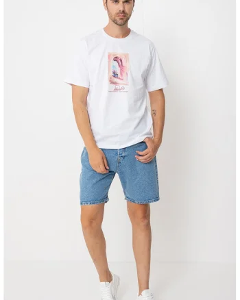 Tricou cu imprimeu grafic, Rosu/Galben/Alb optic