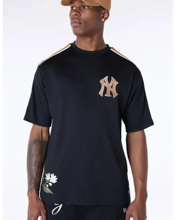 Tricou cu detalii brodate, Negru/Maro