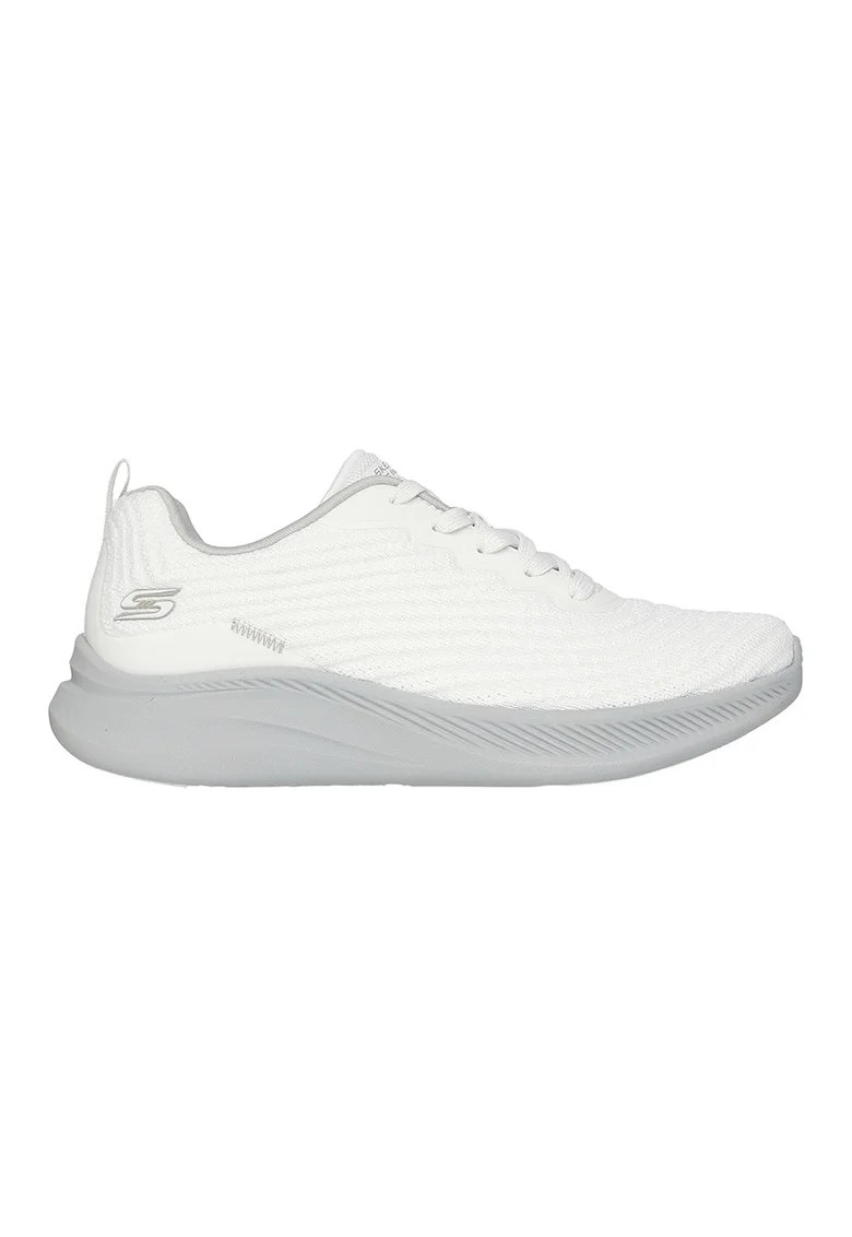 Pantofi sport din plasa tricotata Bobs Moda, Gri deschis/Alb murdar
