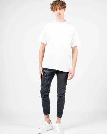 Tricou supradimensionat cu buzunar, Alb