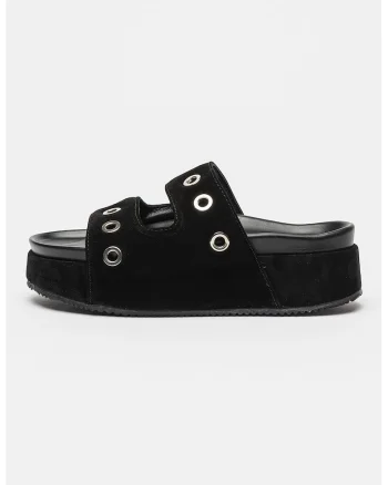 Papuci de piele intoarsa, Negru