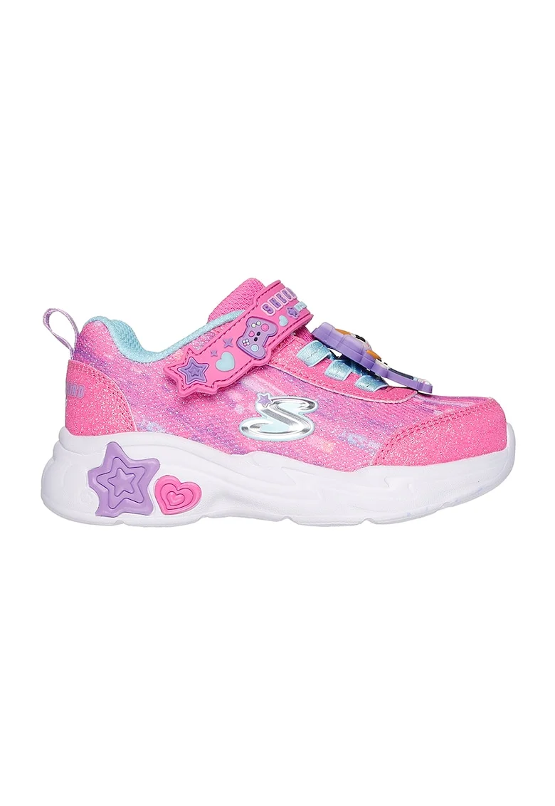 Pantofi sport demi-wedge cu aspect stralucitor Snuggle, Roz