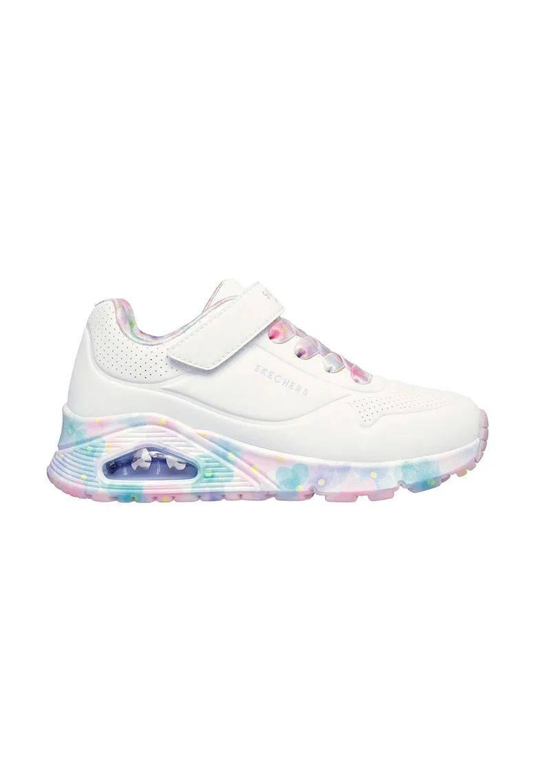 Pantofi sport de piele ecologica cu talpa cu model Uno Gen1, Alb