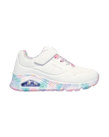 Pantofi sport de piele ecologica cu talpa cu model Uno Gen1, Alb