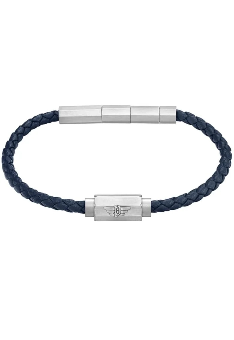 Bratara  Men din piele PEAGB0035102, Argintiu, Albastru