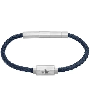 Bratara  Men din piele PEAGB0035102, Argintiu, Albastru