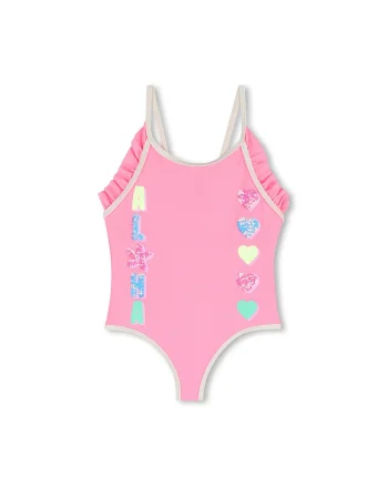 Costum de baie cu paiete, Roz deschis