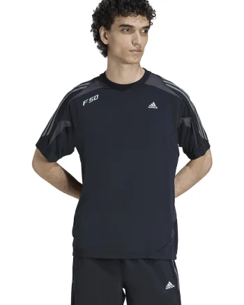 Tricou cu decolteu la baza gatului si model pe spate F50, Negru/Gri inchis