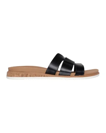 Papuci de piele ecologica Desert Kiss, Negru