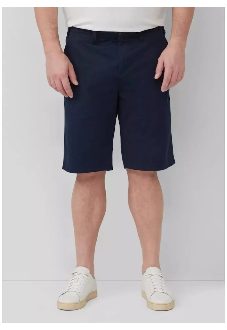 Big Sizes Pantaloni scurti chino barbati big sizes, Detroit, cu talie medie si croiala Regular Fit, Bleumarin inchis