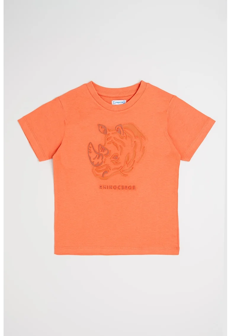 Tricou regulat fit cu decolteu la baza gatului, Portocaliu