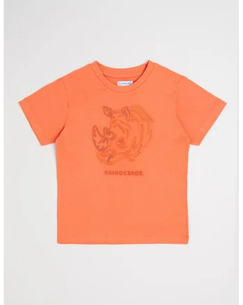 Tricou regulat fit cu decolteu la baza gatului, Portocaliu