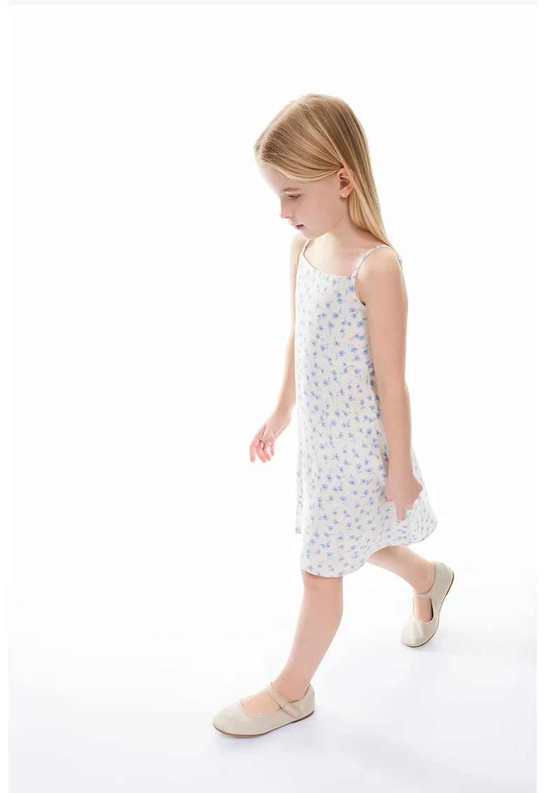 Rochie midi cu model floral, Rosu/Alb fildes/Albastru lavanda