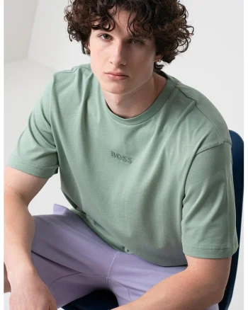 Tricou din bumbac cu logo, Verde