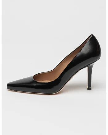 Pantofi stiletto de piele cu varf ascutit Charlize, Negru