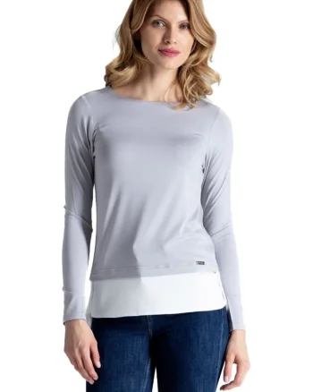 Tricou cu mânecă lungă pentru femei Eiree M374 gri, Gri