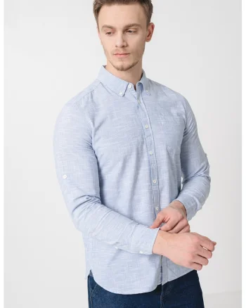 Camasa formala slim-fit, Albastru deschis melange
