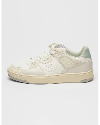 Pantofi sport de piele ecologica, Alb/Gri deschis