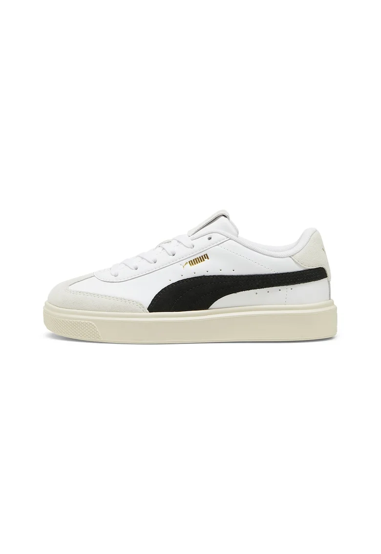 Pantofi sport cu insertii de piele intoarsa Lajla, Alb/Negru/Gri deschis
