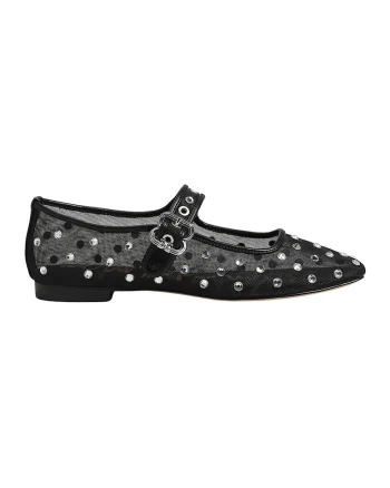 Balerini Mary-Jane Michael, Negru/Argintiu inchis