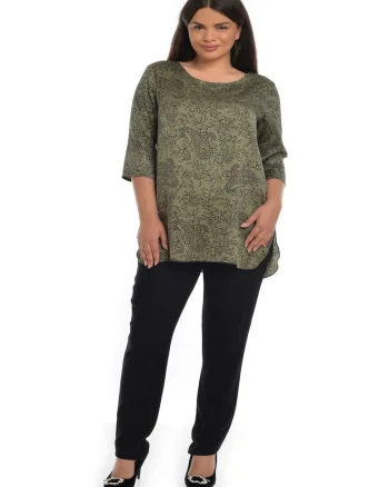 Tunica Dama, Verde cu imprimeu paisley,