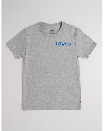 Tricou cu decolteu la baza gatului, cu logo pe spate, Albastru